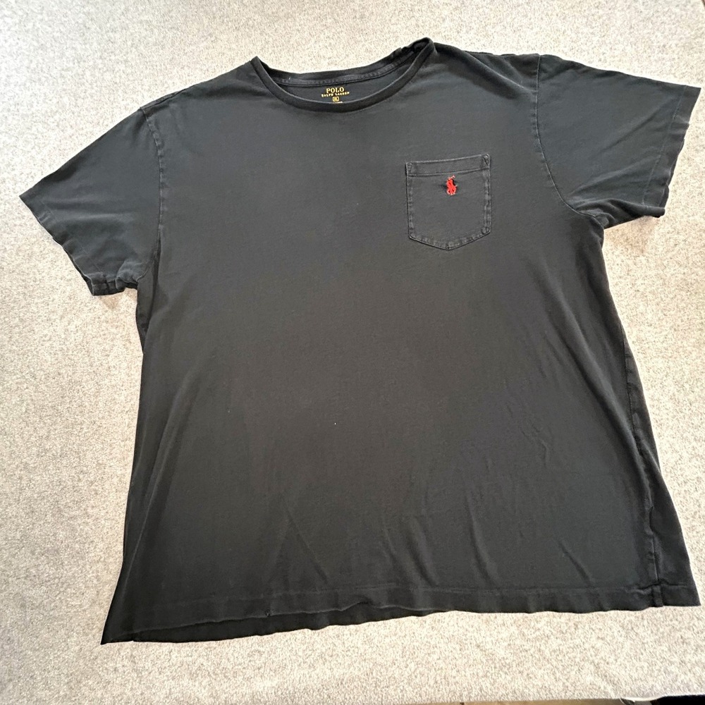 Polo Ralph Lauren Pocket T Shirt Mens XL Black Short Sleeve Pony Logo Tee